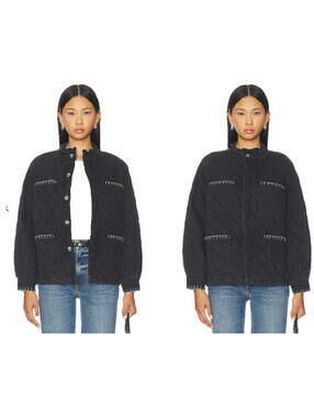 SEVENTY + MOCHI Quilted Pablo Jacket Fairbanks Ruffle detail Stitching M $310